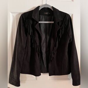 Black Westernwear Boho Fringe Jacket Large